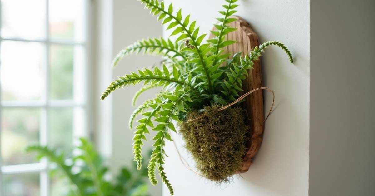 Maidenhair fern with delicate, lacy leaves in a pot