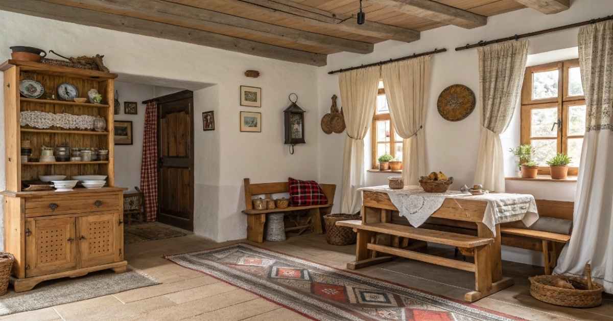 Traditional German home decorations showcasing rustic and cozy style