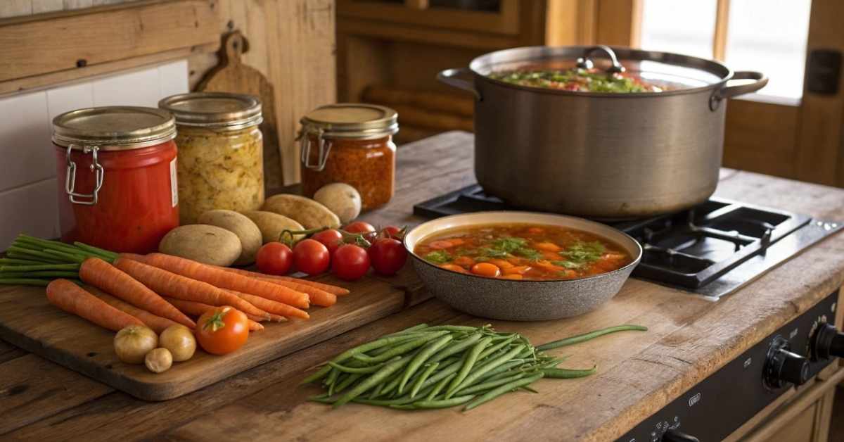 Homesteader canning vegetable soup recipe step-by-step guide